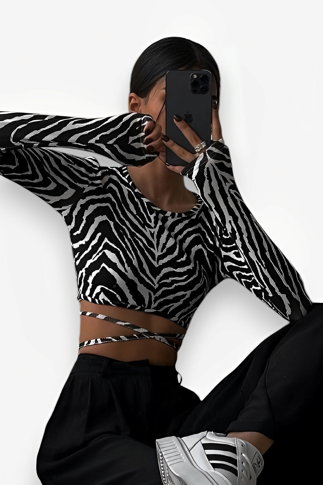Zebra print backless top