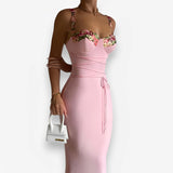 American style breast cup applique dress