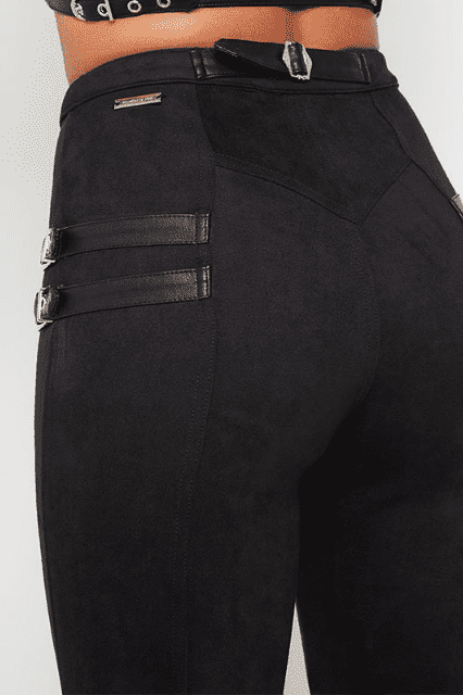 Black trousers with Velvets - The Woman Concept