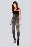 Stretch Ripped Jeans - The Woman Concept