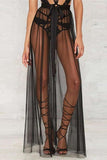 Black Transparent Lace Sexy Transparent Dress.