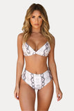 Snake Print High Waist  Bikini - The Woman Concept