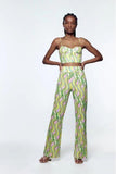 Printed flared trousers
