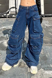 Denim Parachute Loose Pants