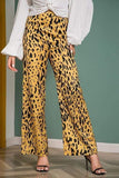 Casual Long Wide Leg Leopard Print Pants - the woman concept