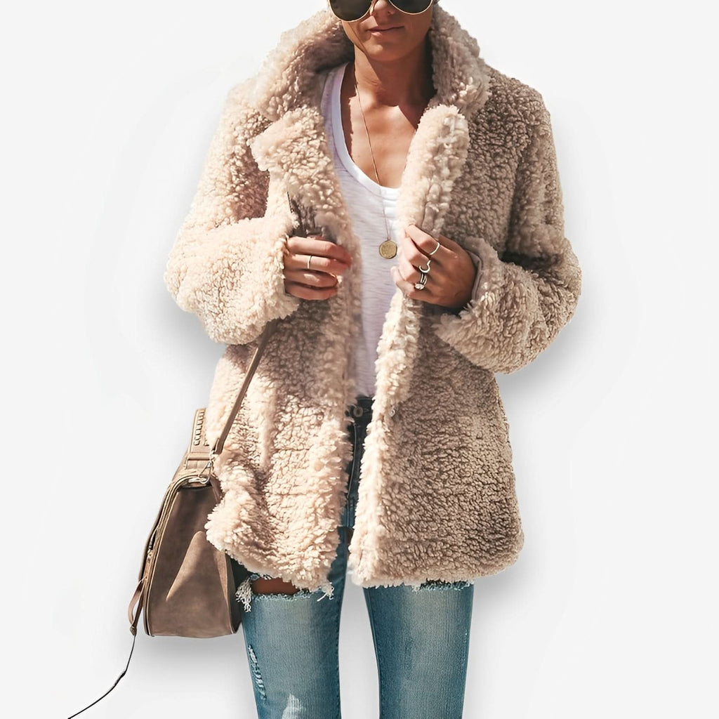 Plush Midi jacket coat - Coats & Jackets from The Woman Concept