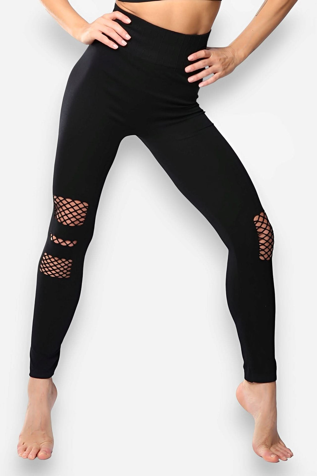 Hollow Hip-Lifting Knitted Tights Yoga Leggings - Activewear from The Woman Concept