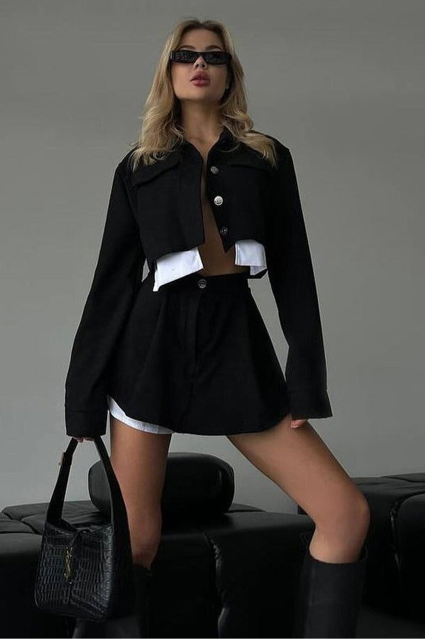 Long-sleeved Button-down Two-piece Suit - view 6