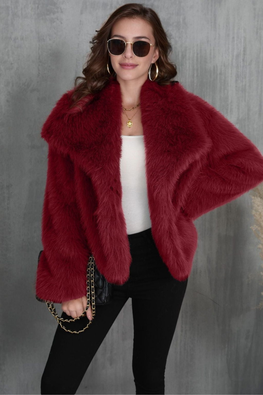 Fashionable Fluffy Plush Fox Fur Coat - view 5