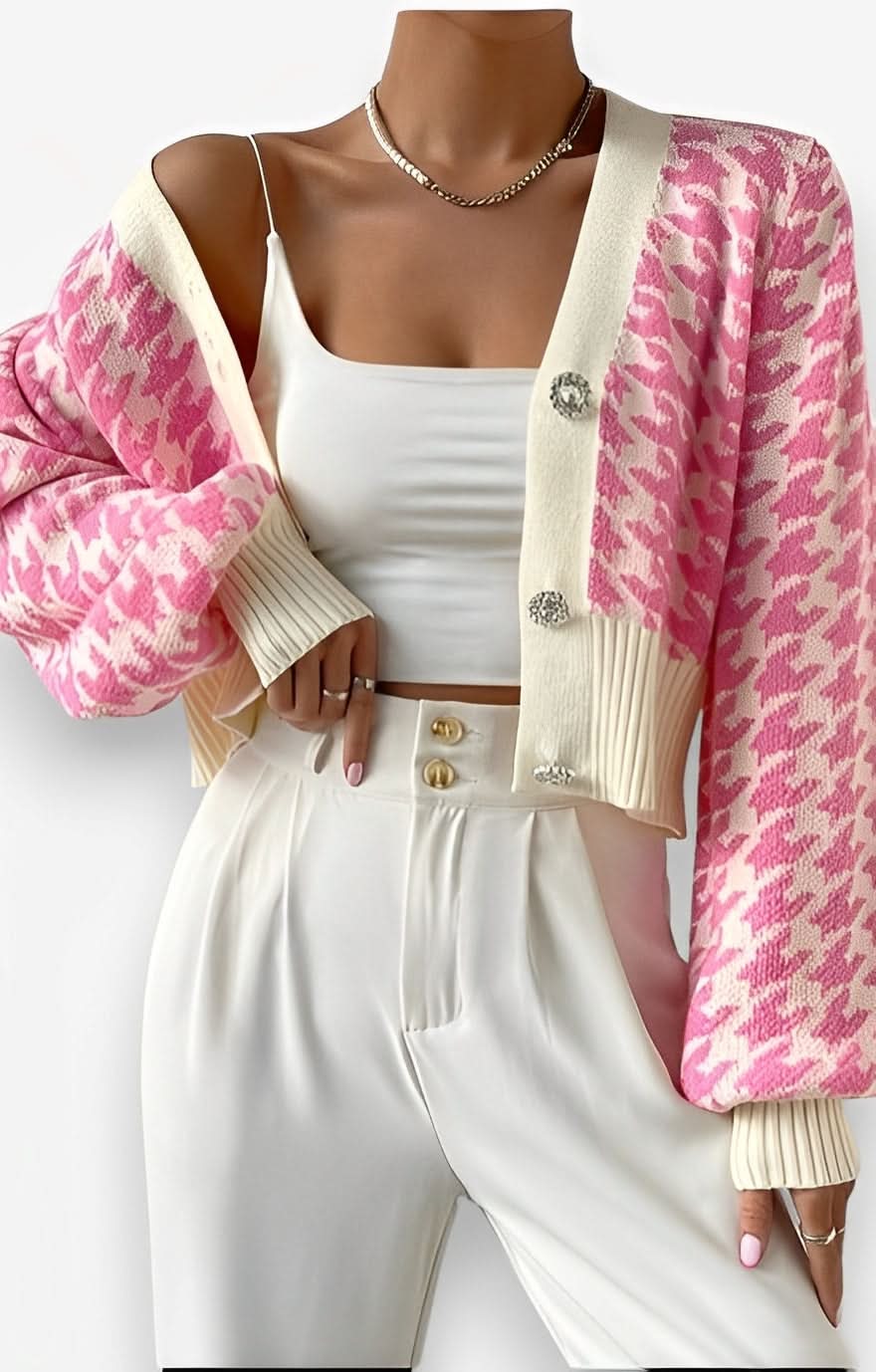 Lantern Sleeve Knitted Cardigan Sweater - Sweaters from The Woman Concept