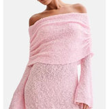 Long-sleeved One-shoulder Short Dress