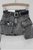 Cargo Pocket denim skirt