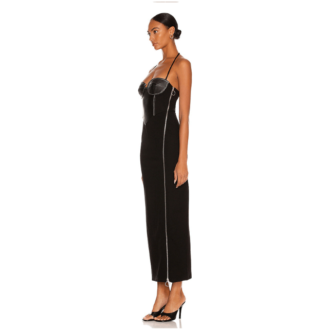Wrap chest hanging neck dress - view 7