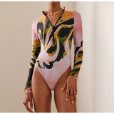 Printed spandex bodysuit