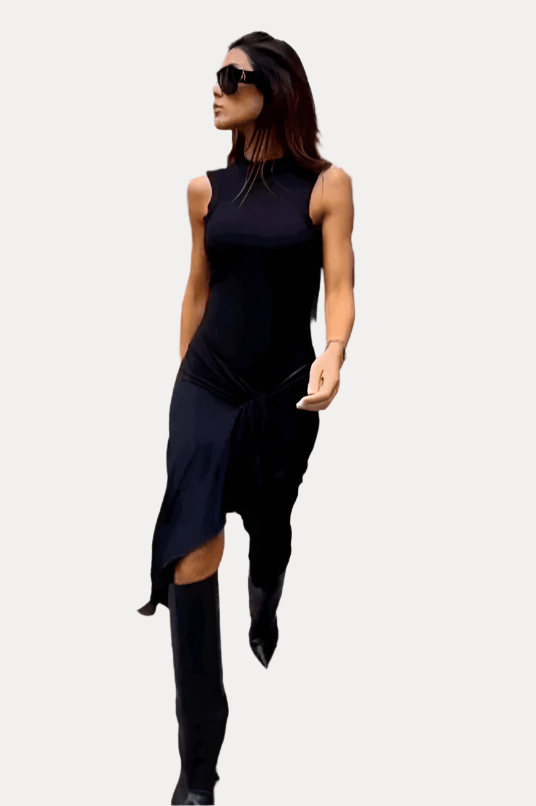 Unique Sleeveless Black Tight Pleated Dress for Effortless Elegance The Woman Concept Unique Sleeveless Black Tight Pleated Dress for Effortless Elegance The Woman Concept