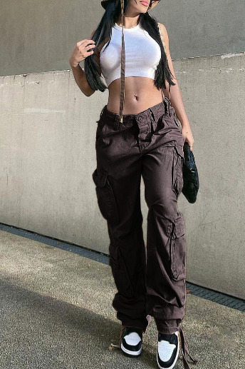 Cargo wide legs retro Pants - view 7