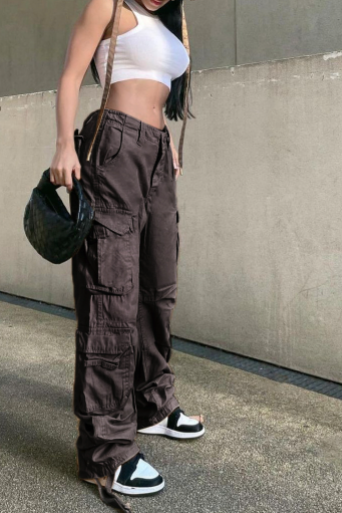 Cargo wide legs retro Pants - view 9