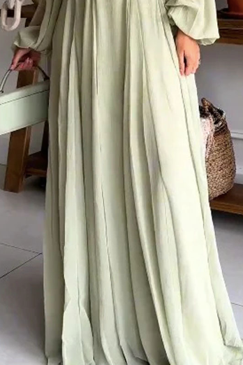 Suspender long-sleeved backless green dress - view 7