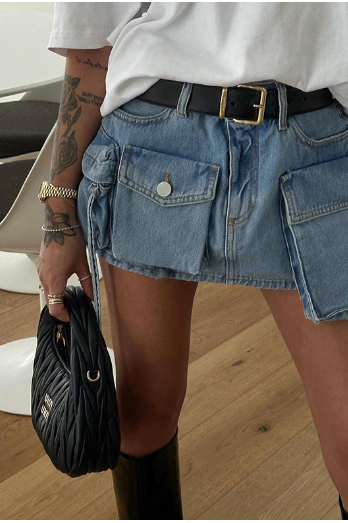 Cargo Pocket denim skirt - view 2