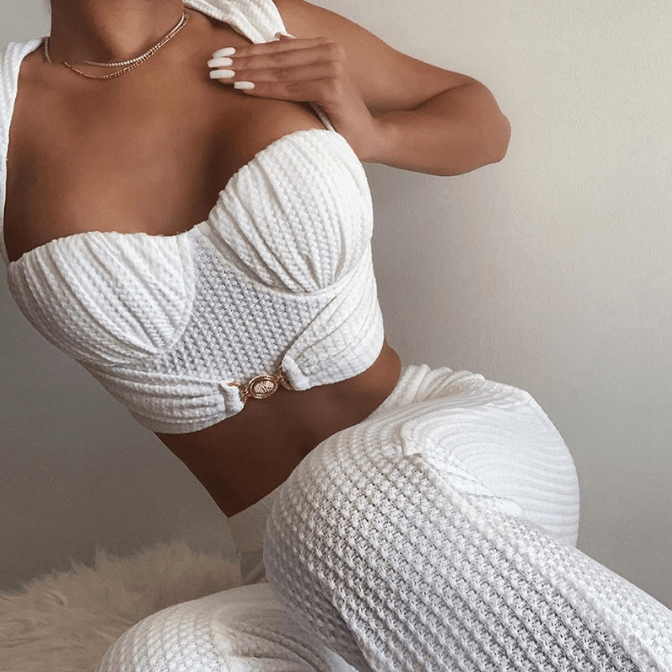 High Waist Hip-wrapped Casual Suit - view 4