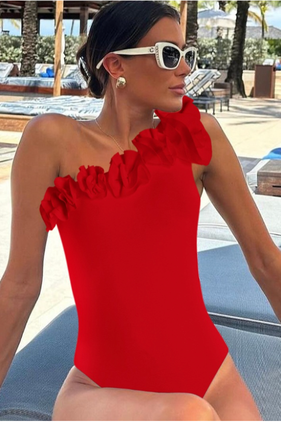 One-shoulder one-piece swimsuit 2 pieces - view 3