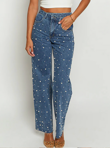 Pearl Dust High-Waisted Jeans