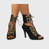 Midnight Command Lace-Up Heels