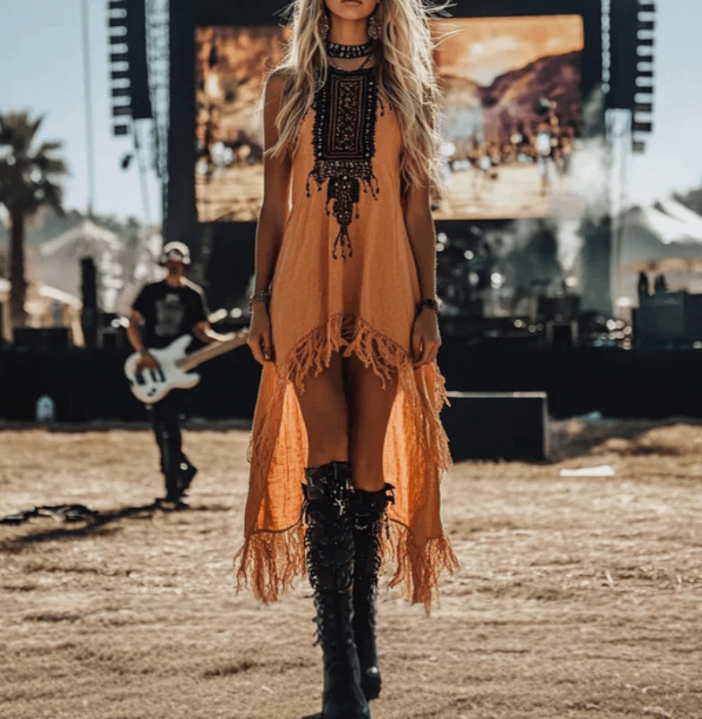 Coachella Sunset Fringe Dress - view 2