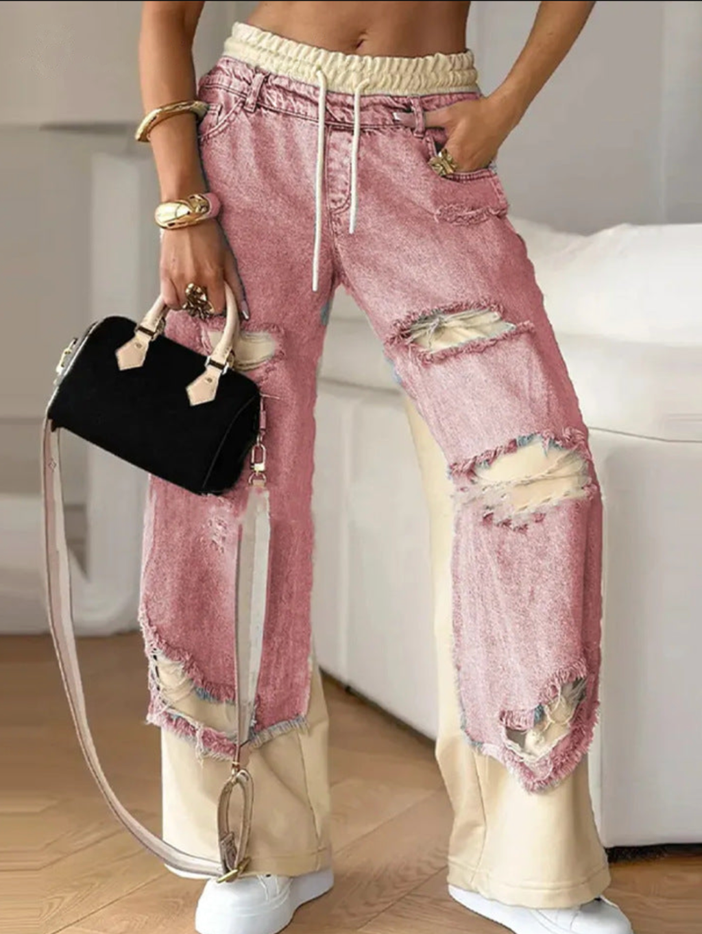 Urban Contrast Patchwork Jeans - view 7