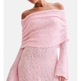 Long-sleeved One-shoulder Short Dress