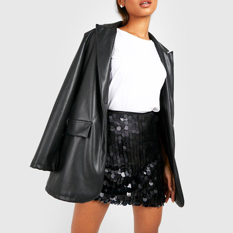 Sparkly Sequin Mini Skirt in silver - view 5