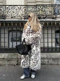 Snow Leopard Faux Fur Long Coat in snow leopard - view 5