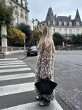Snow Leopard Faux Fur Long Coat in snow leopard - view 3