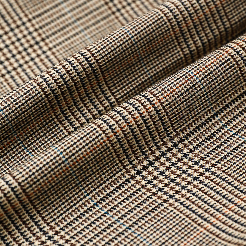 Plaid Wide-Leg Trousers in brown plaid - view 6