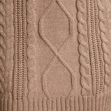 Taupe Cable Knit Turtleneck Sweater Mini Dress in taupe - view 5