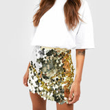 Sparkly Sequin Mini Skirt in silver - view 2