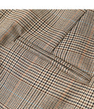 Plaid Wide-Leg Trousers in brown plaid - view 4