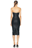 Metallic Strapless Bandage Midi Dress in black - view 6