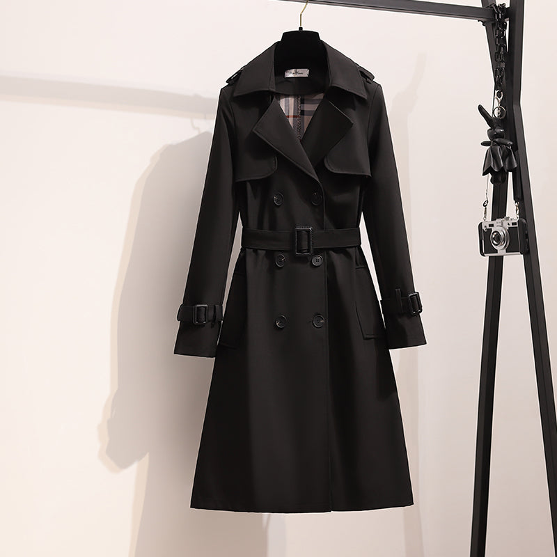 Double-Breasted Belted Trench Coat in black - view 6