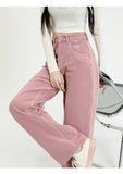 Pink High-Waist Wide-Leg Jeans in pink - view 4