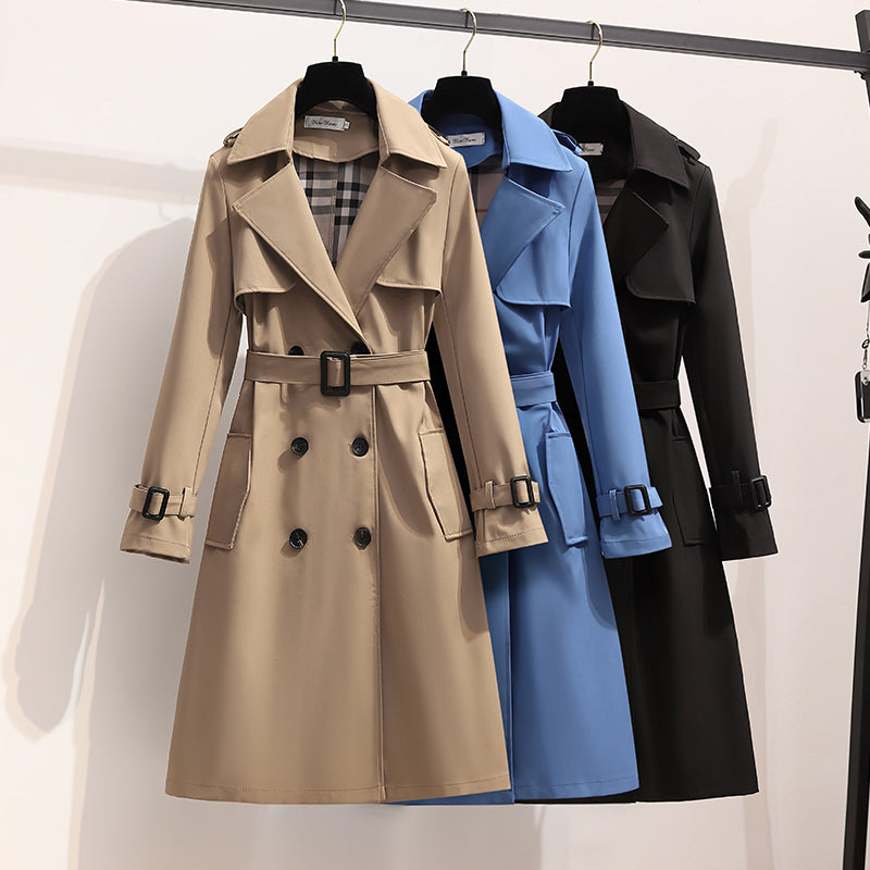 Double-Breasted Belted Trench Coat in camel - view 2