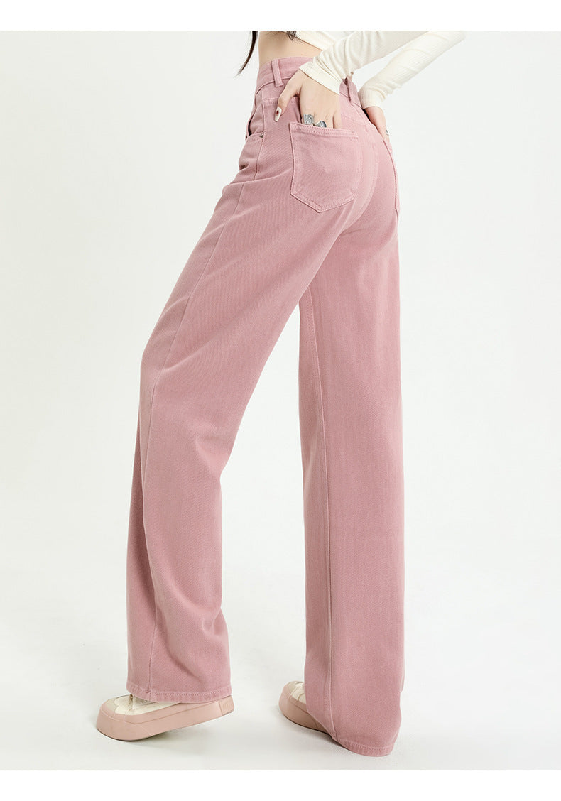 Pink High-Waist Wide-Leg Jeans in pink - view 6