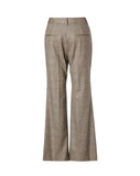 Plaid Wide-Leg Trousers in brown plaid - view 2