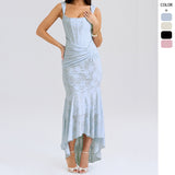 Strapless Lace Mermaid Maxi Dress in black - view 2