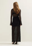 Sheer Black Lace Maxi Skirt in black - view 3