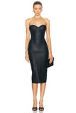 Metallic Strapless Bandage Midi Dress in black - view 4