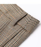 Plaid Wide-Leg Trousers in brown plaid - view 5