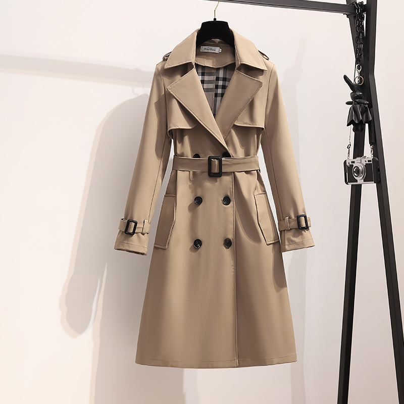 Double-Breasted Belted Trench Coat in camel - view 5