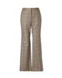 Plaid Wide-Leg Trousers in brown plaid