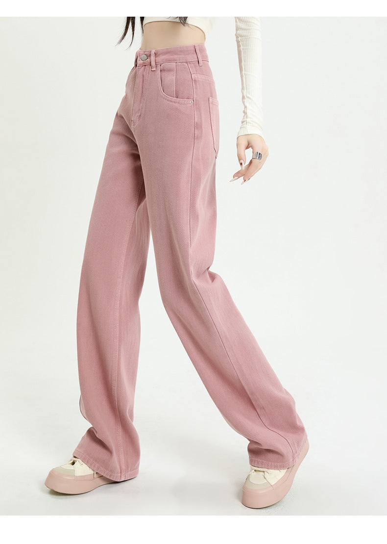 Pink High-Waist Wide-Leg Jeans in pink - view 3
